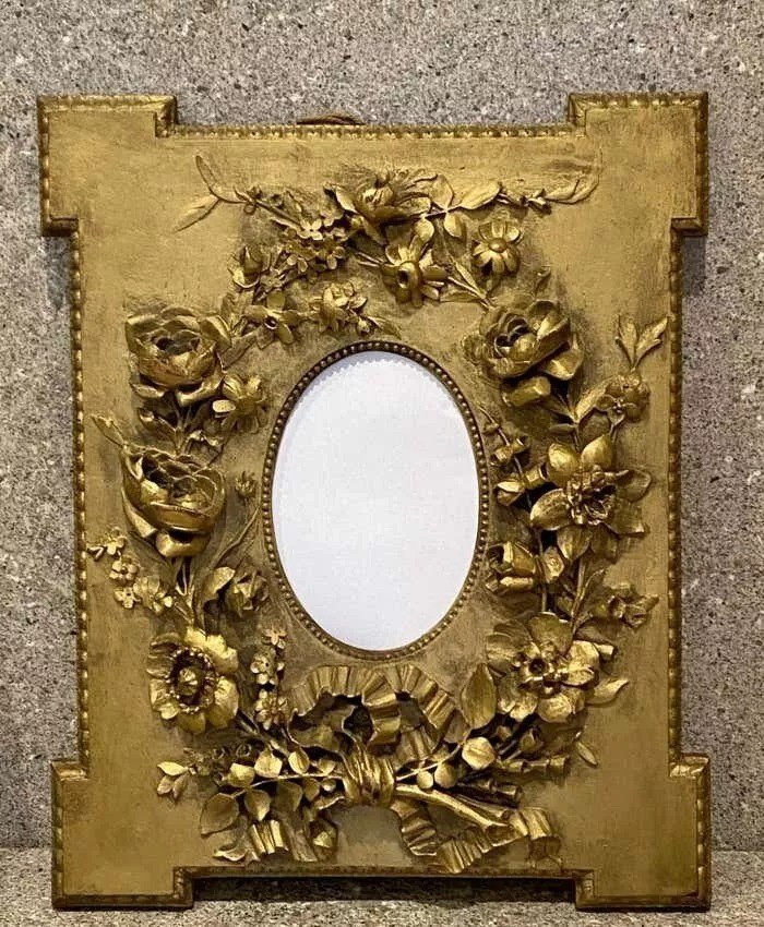 Paire De Cadres Photo Antiques En Bois Doré Sculpté En Haut Relief, 19e Siècle-photo-4