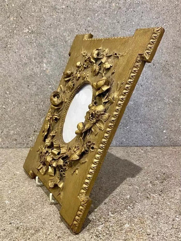 Paire De Cadres Photo Antiques En Bois Doré Sculpté En Haut Relief, 19e Siècle-photo-7