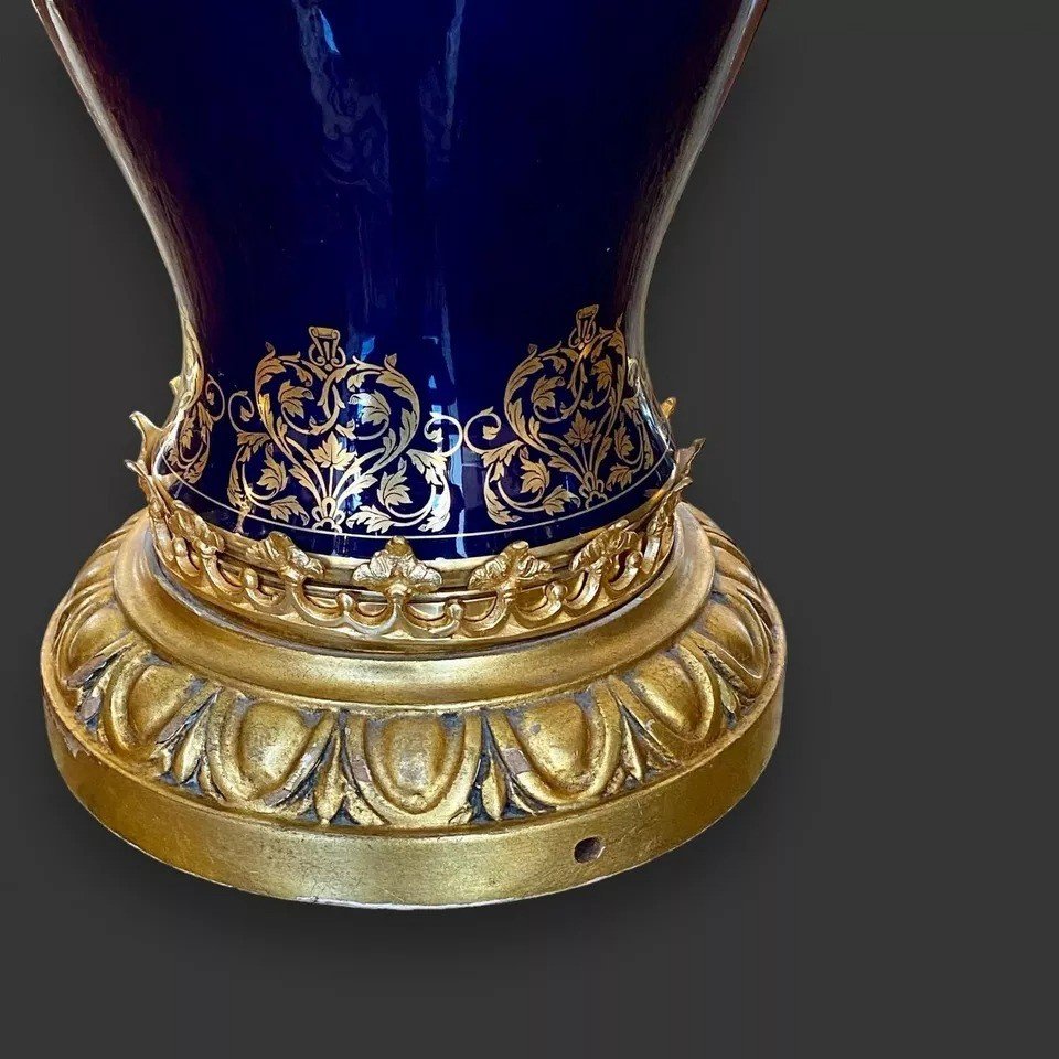 19th Century Sevres Style Gilt Bronze And Ceramic Candelabra-photo-2