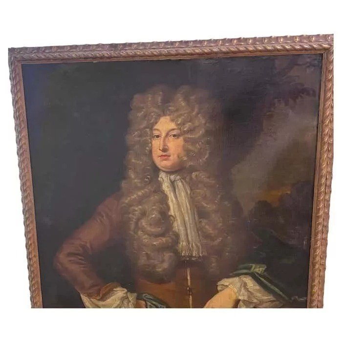 Grand Portrait d'Un Jeune Noble Du XVIIIe Siècle, Peinture à l'Huile Britannique-photo-2