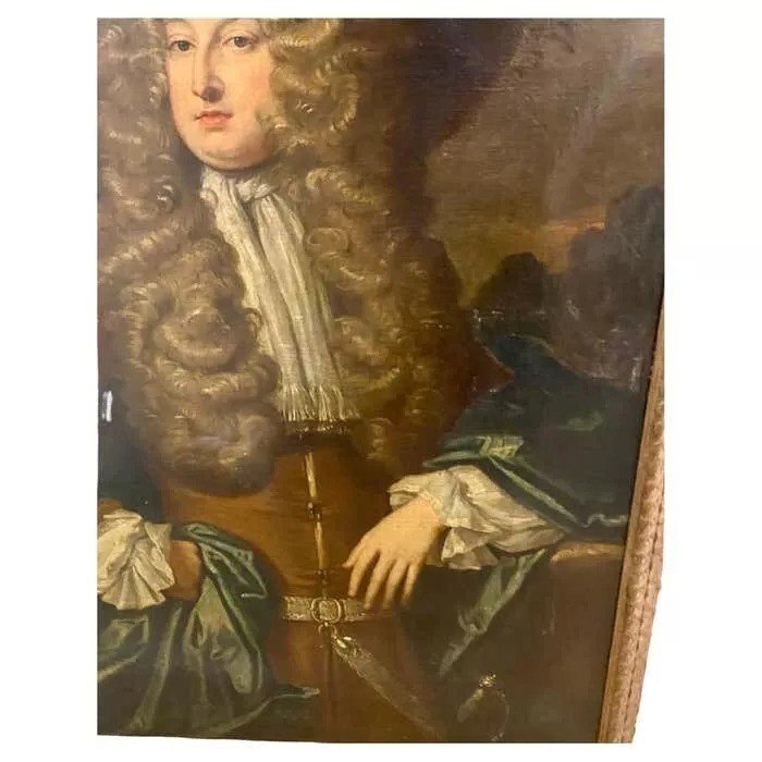 Grand Portrait d'Un Jeune Noble Du XVIIIe Siècle, Peinture à l'Huile Britannique-photo-7