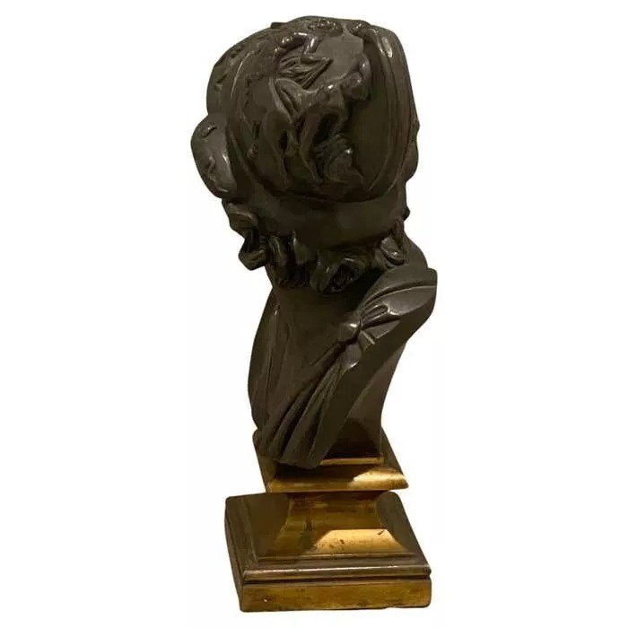 Bronze Bust Of Menelaus King Of Sparta Grand Tour, Circa 19th Century-photo-3