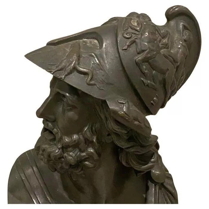 Bronze Bust Of Menelaus King Of Sparta Grand Tour, Circa 19th Century-photo-5