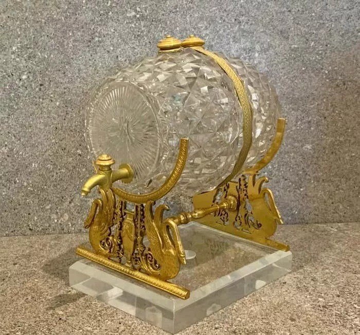 Charles X Gilt Bronze-mounted Glass Barrel On A Stand, Circa 1830-photo-1