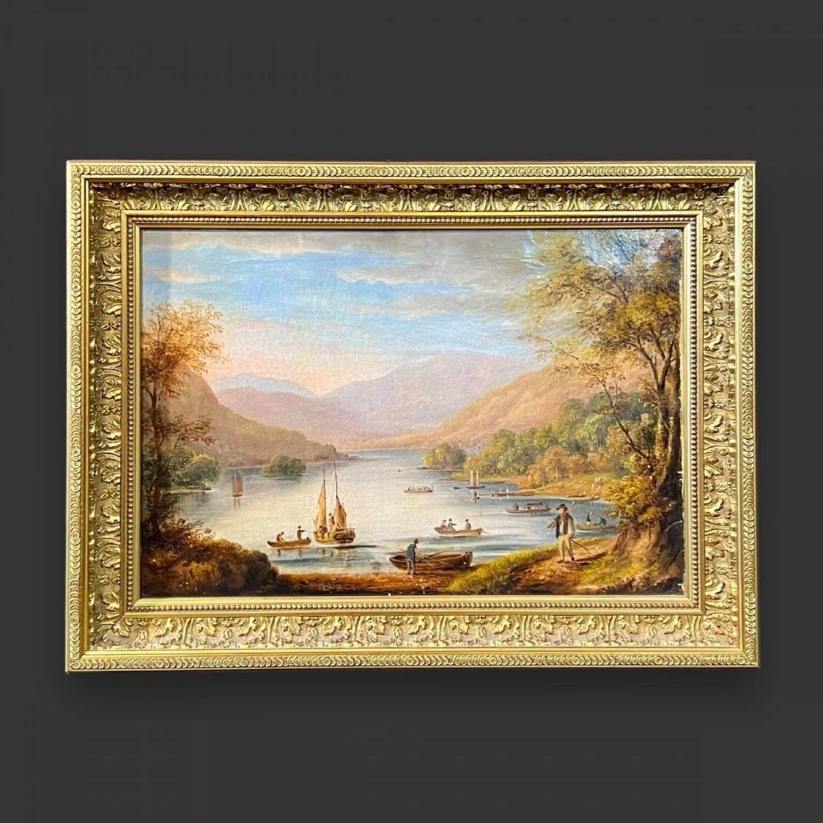 Paysage Des Highlands écossais, Huile Sur Toile Du Début Du 19e Siècle