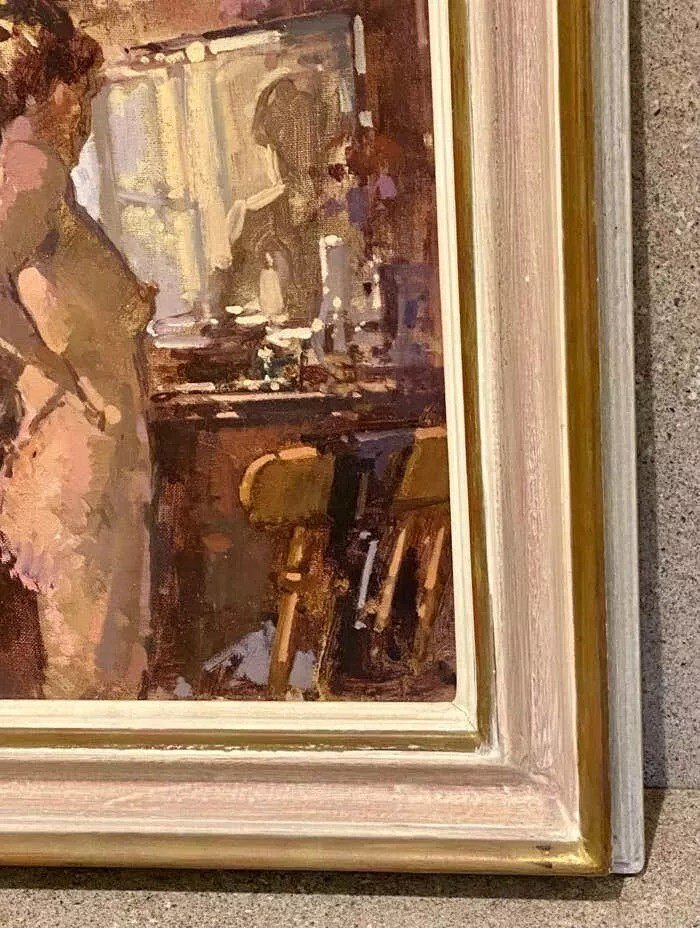 John Martin 1957 Rba.impressionist Nude Oil Painting Signed.bella At The Dresser-photo-6