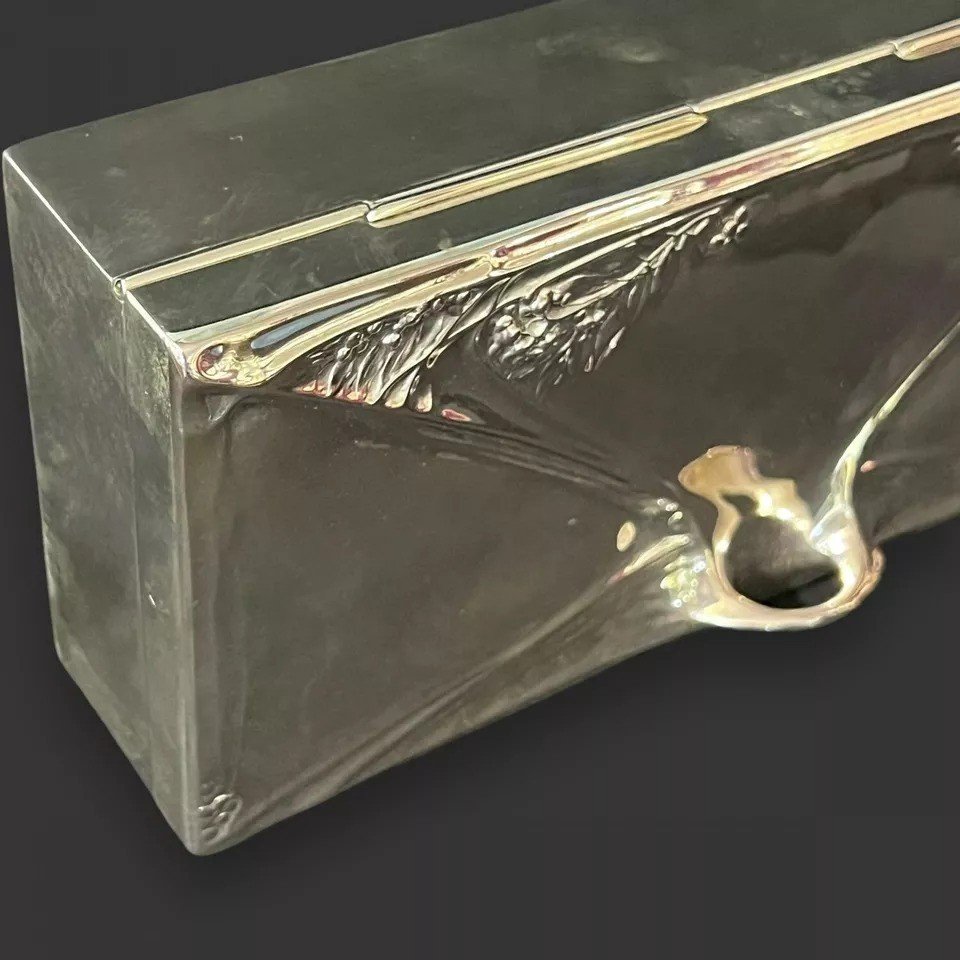 Jugendstil Silver Plate Pewter Box-photo-2