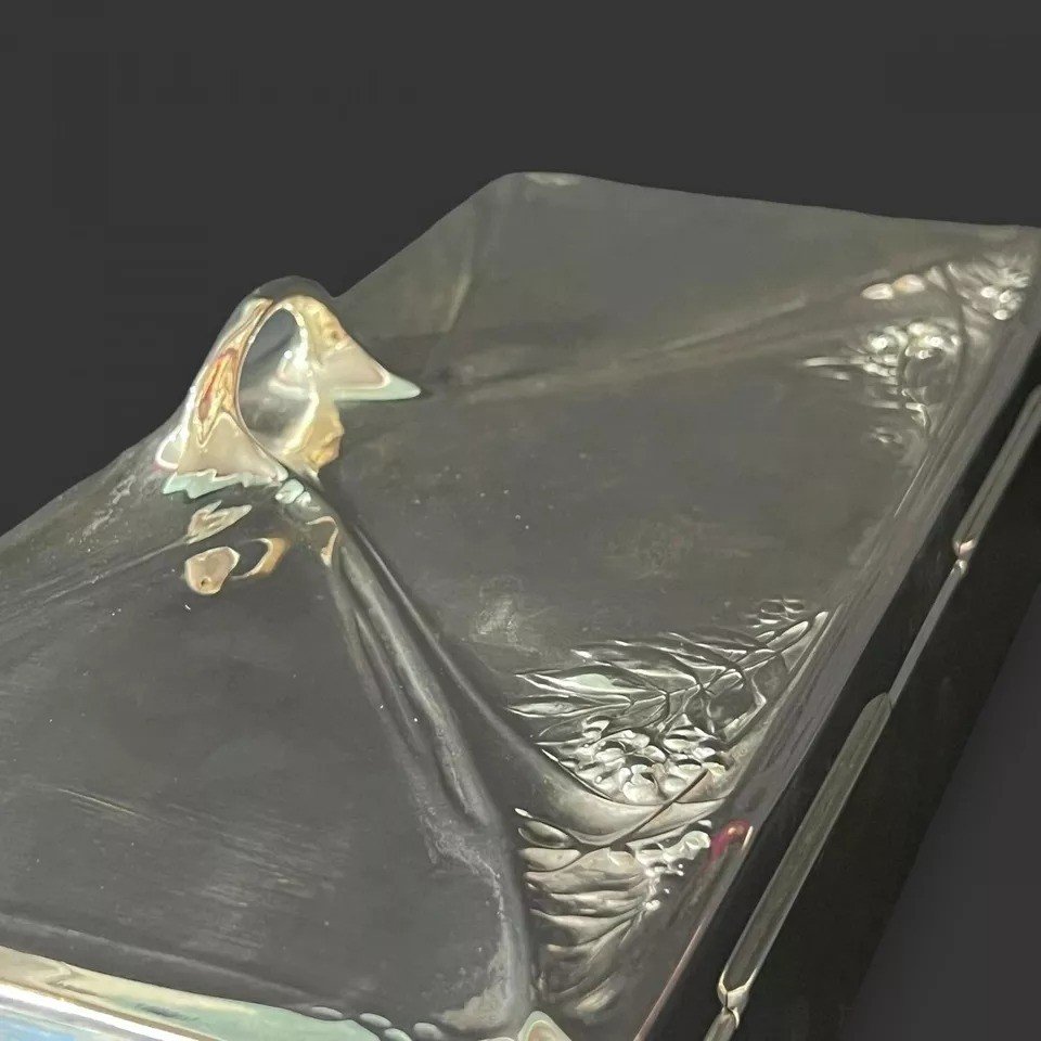 Jugendstil Silver Plate Pewter Box-photo-3