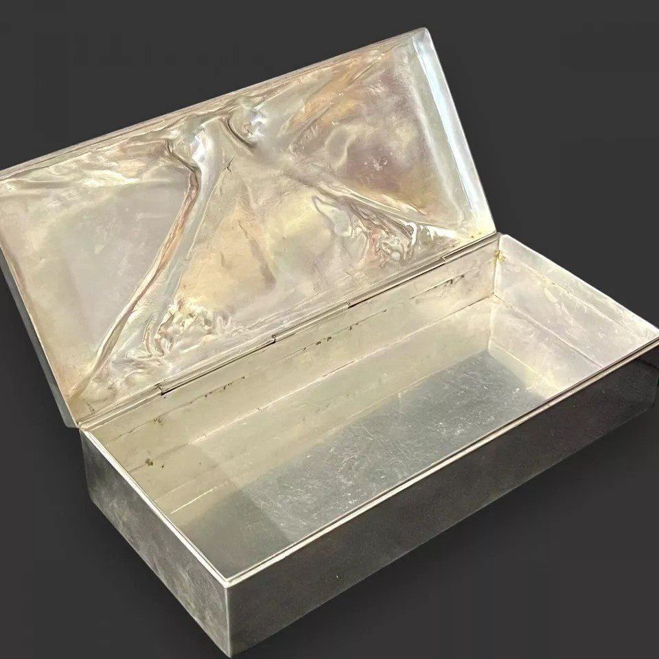Jugendstil Silver Plate Pewter Box-photo-4