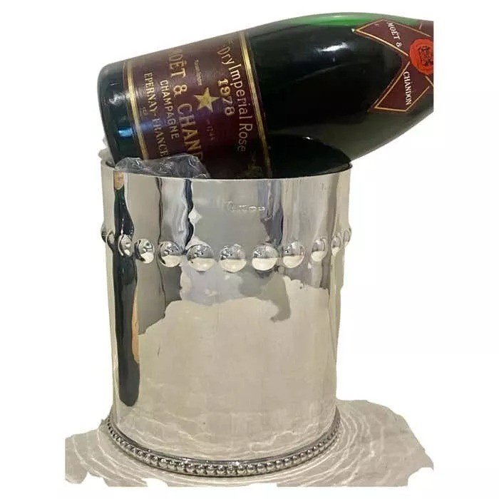 Seau à Glace En Argent Massif 800 Brandimarte, Années 1960, Style Mid-century Modern-photo-1