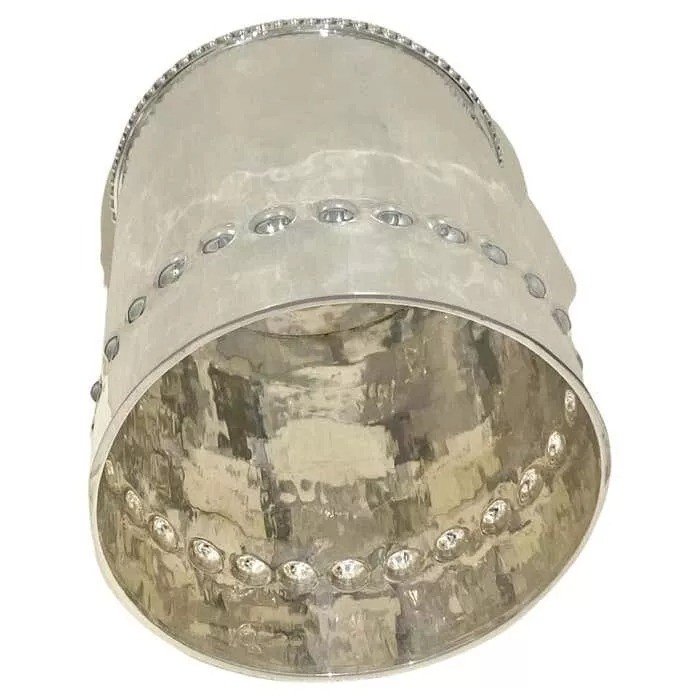 Seau à Glace En Argent Massif 800 Brandimarte, Années 1960, Style Mid-century Modern-photo-4