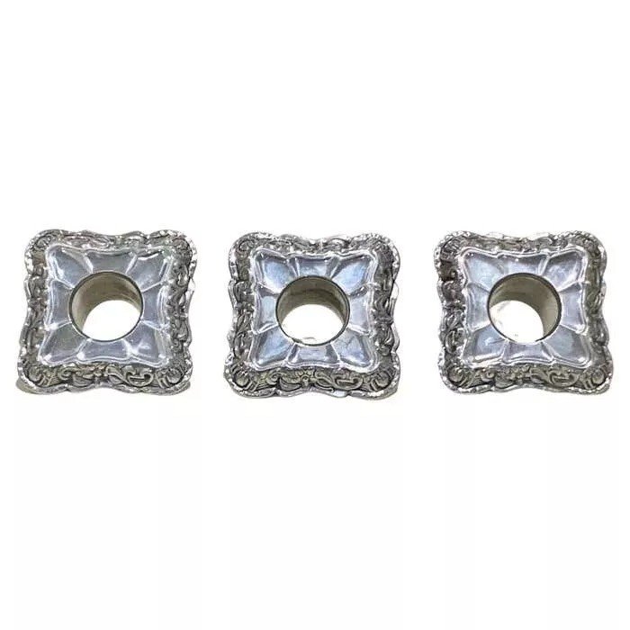 Paire De Grands Candélabres Vintage En Argent Sterling à Trois Lumières-photo-4