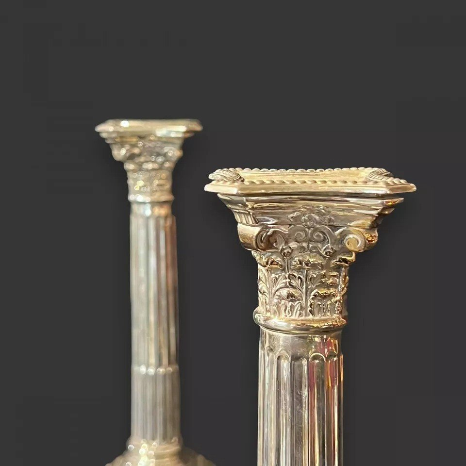Pair Of Victorian Sterling Silver Candlesticks-photo-2