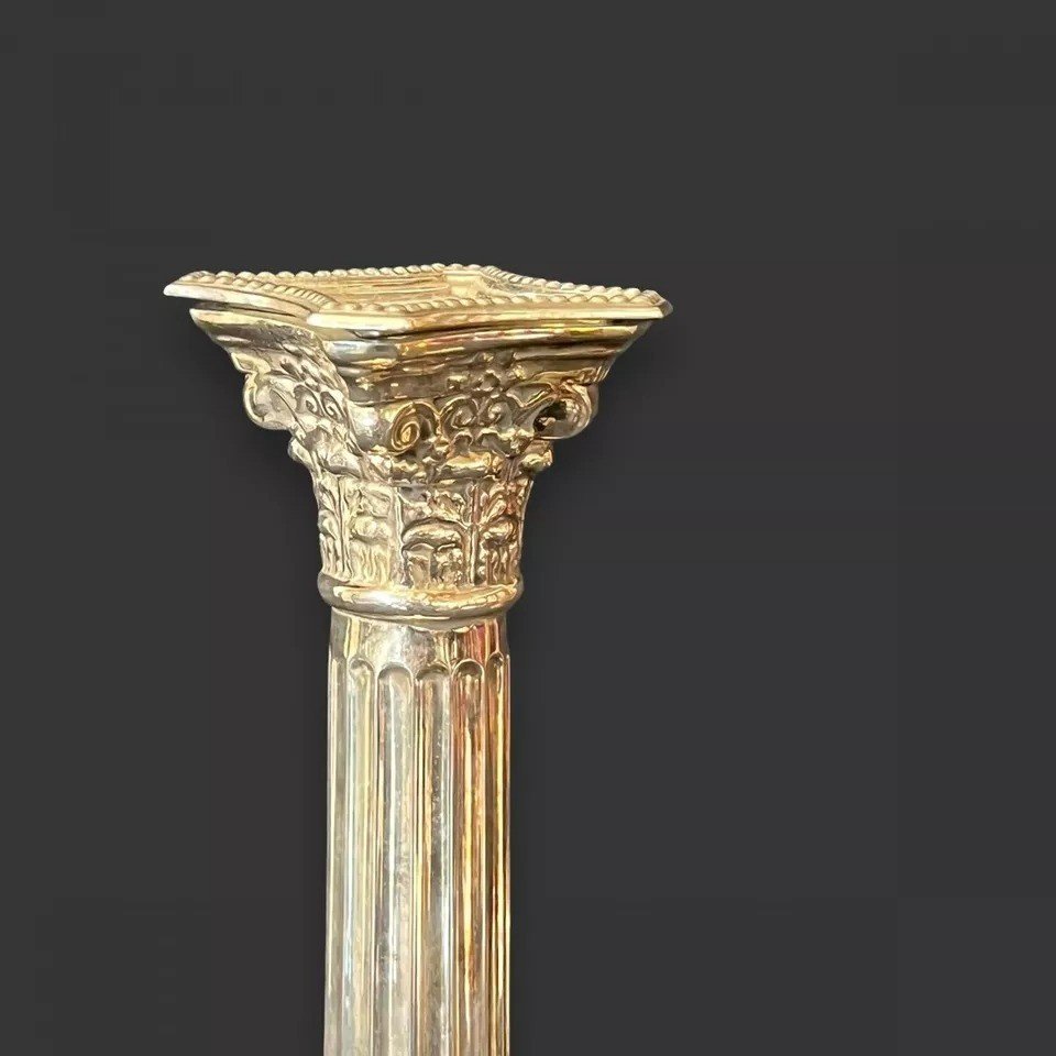 Pair Of Victorian Sterling Silver Candlesticks-photo-2