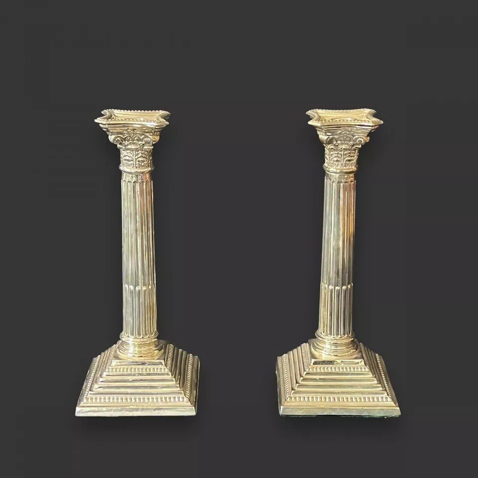 Pair Of Victorian Sterling Silver Candlesticks-photo-5