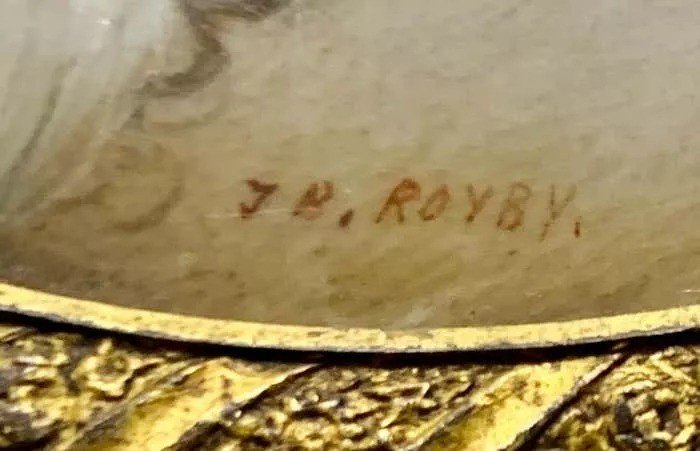 Paire De Miniatures Portraits Peintures, Jeune Dame Signée J.b. Royby-photo-2