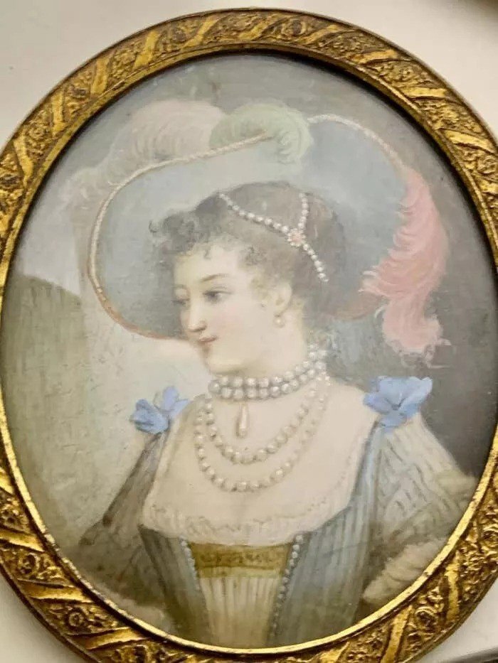 Paire De Miniatures Portraits Peintures, Jeune Dame Signée J.b. Royby-photo-3