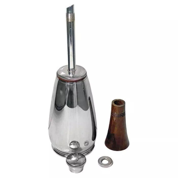 élégant Shaker à Cocktail Art Déco En Forme De Bouteille Par Kingsway, Plaqué Argent-photo-2