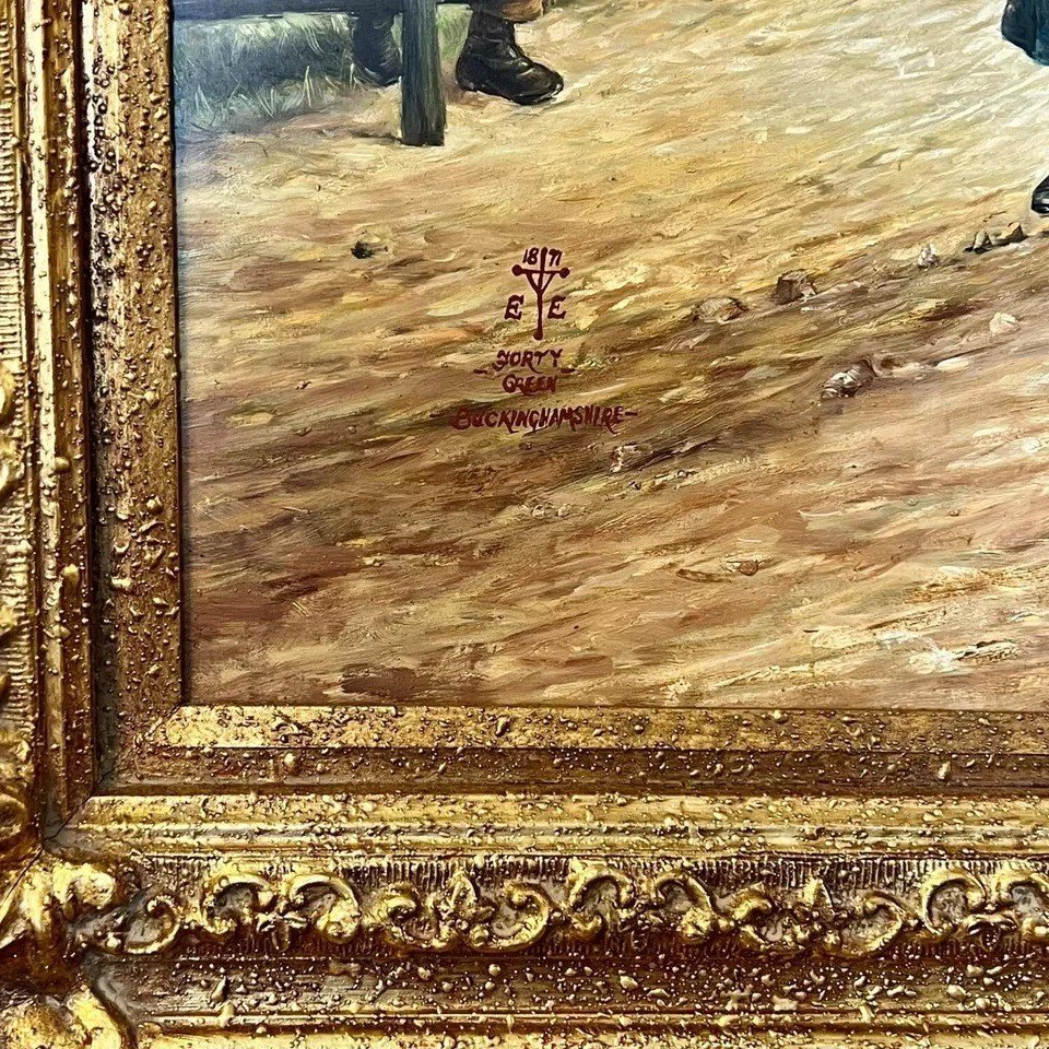 Very Large Early 20th Century Oil On Board Of Buckinghamshire-photo-2