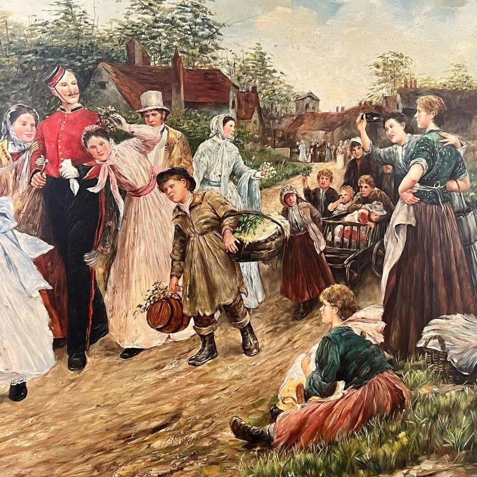 Very Large Early 20th Century Oil On Board Of Buckinghamshire-photo-4