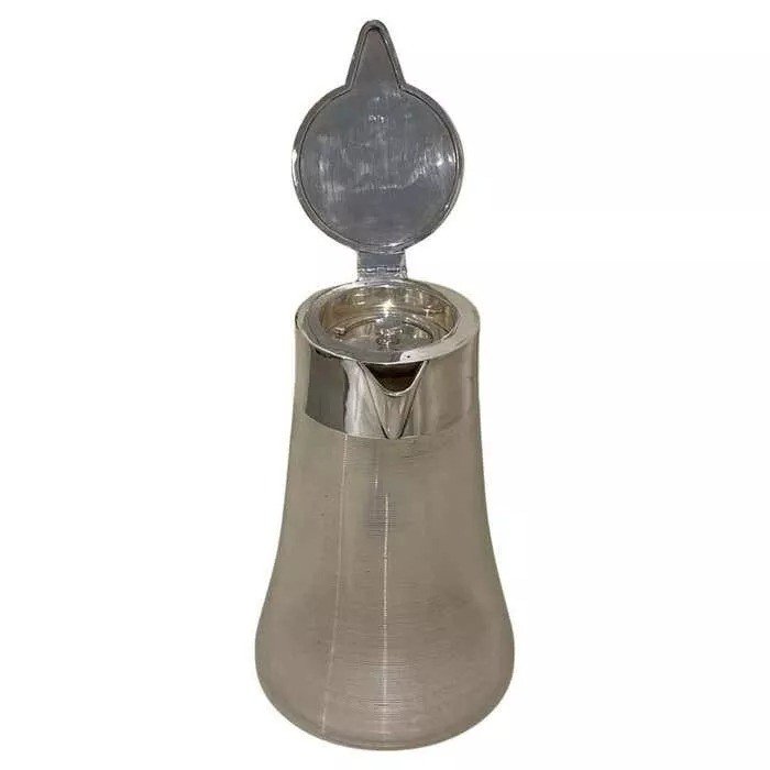 Pichet Victorien En Verre Strié Et Argent Sterling Par Asprey & Co, Circa 1898-photo-4