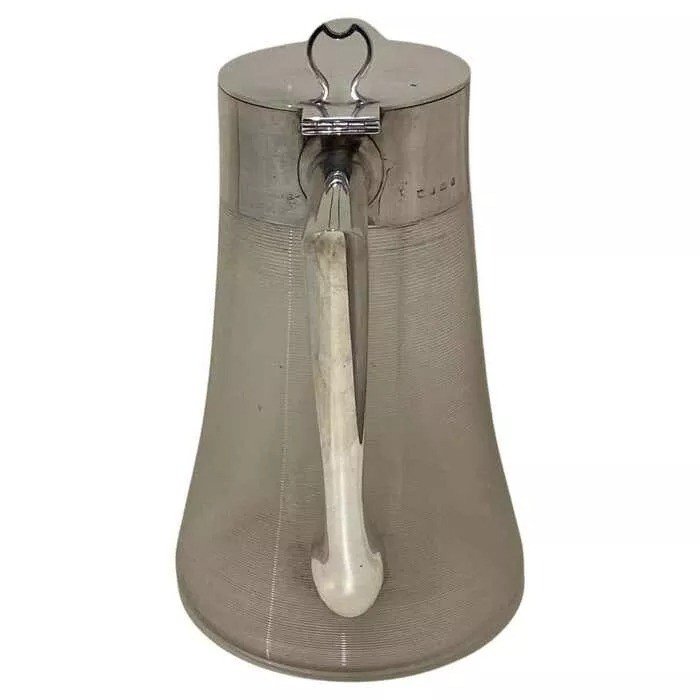 Pichet Victorien En Verre Strié Et Argent Sterling Par Asprey & Co, Circa 1898-photo-5