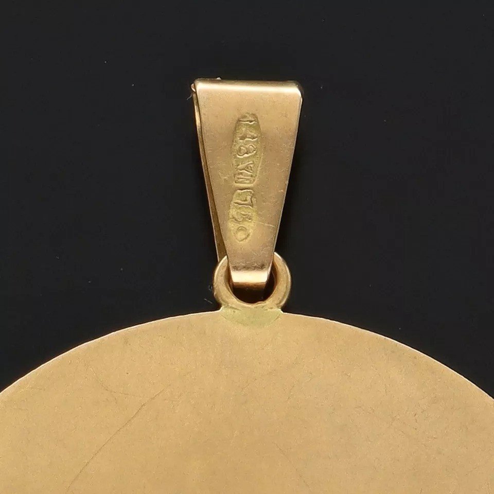 Pendentif Vintage En Or 18ct Représentant La Justice Aveugle-photo-2