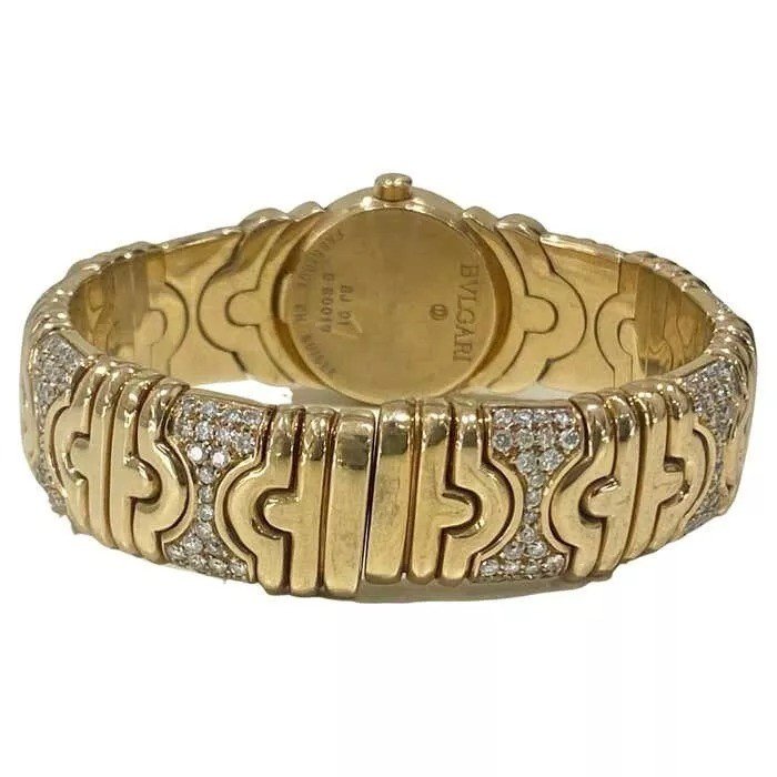 Vintage Bulgari "parentesi" Watch In Yellow Gold, & White Diamonds-photo-4