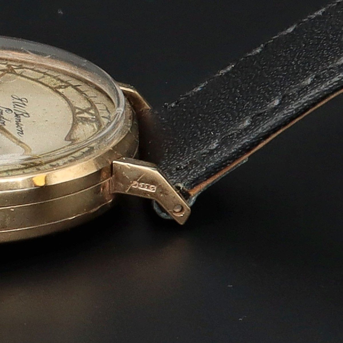 Montre Mid Century Jw Benson En Or 9ct-photo-2