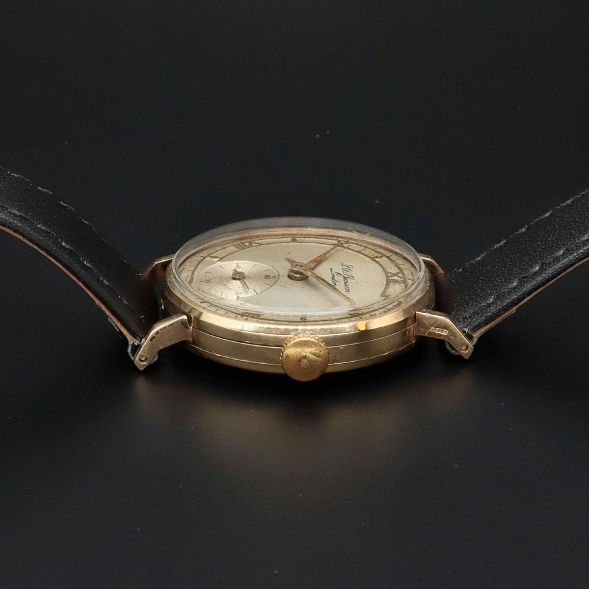 Montre Mid Century Jw Benson En Or 9ct-photo-3