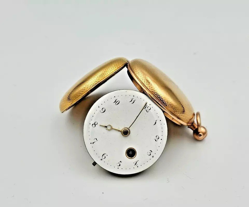 Montre De Poche Full Hunter à Fusée Verge En Or 18k Par J. Lyndsey, Antique Vers 1840-photo-2