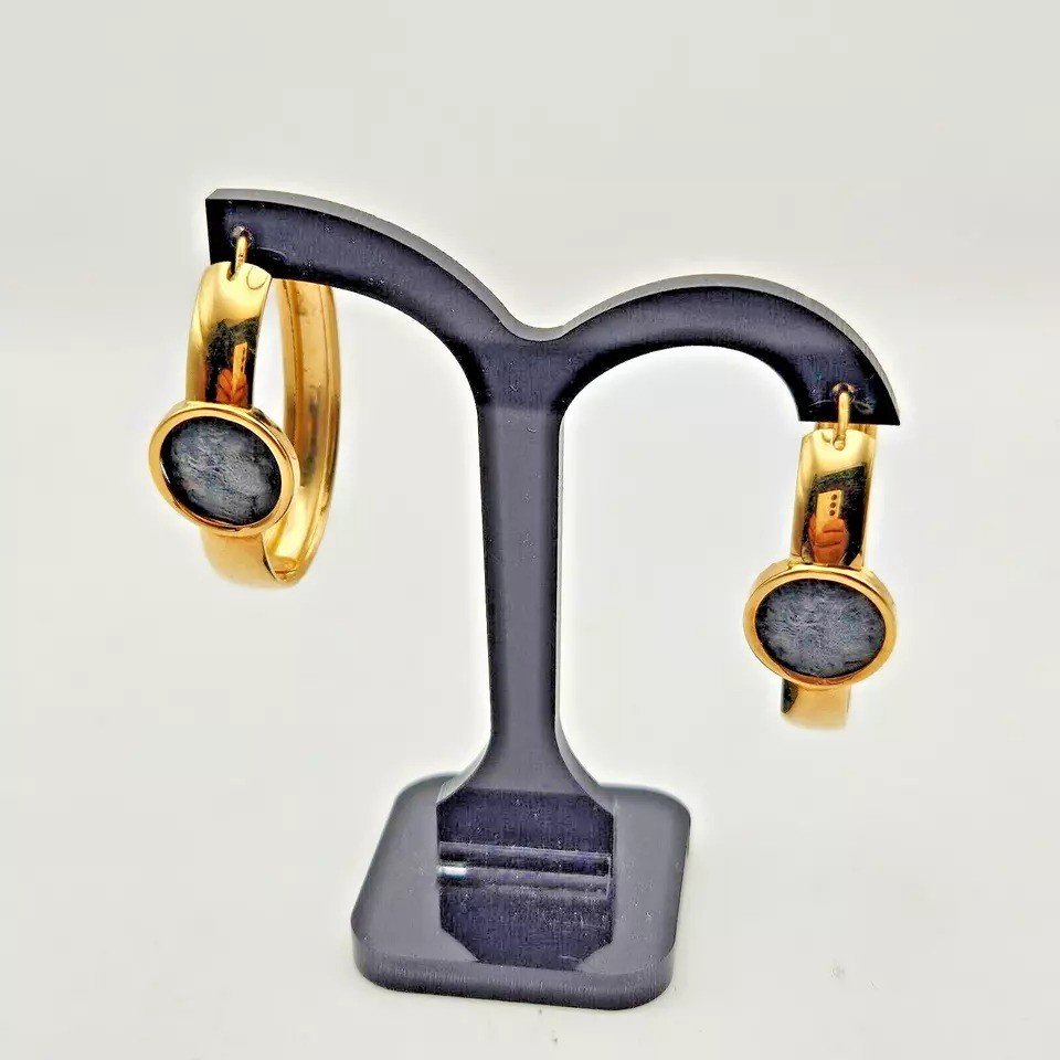 Vintage Le-gi Italy Yellow 18k Gold Earrings Total Weight 10 G