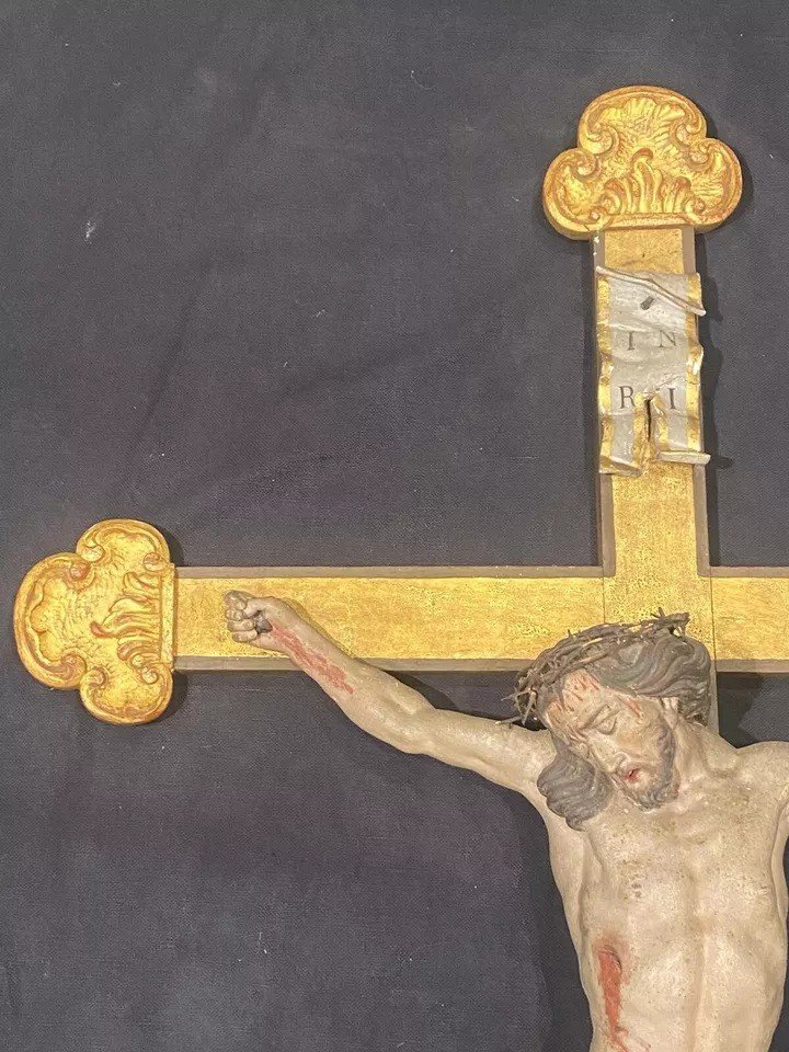 Grande Sculpture Antique Corpus Christi En Bois, Statue De Jésus-christ, XIXe Siècle, 131 Cm-photo-4