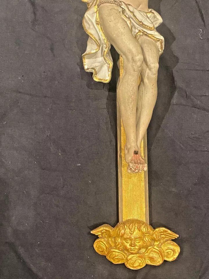 Grande Sculpture Antique Corpus Christi En Bois, Statue De Jésus-christ, XIXe Siècle, 131 Cm-photo-4