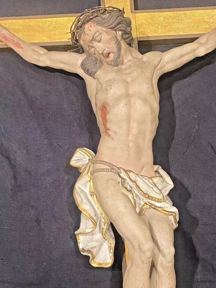 Grande Sculpture Antique Corpus Christi En Bois, Statue De Jésus-christ, XIXe Siècle, 131 Cm-photo-5