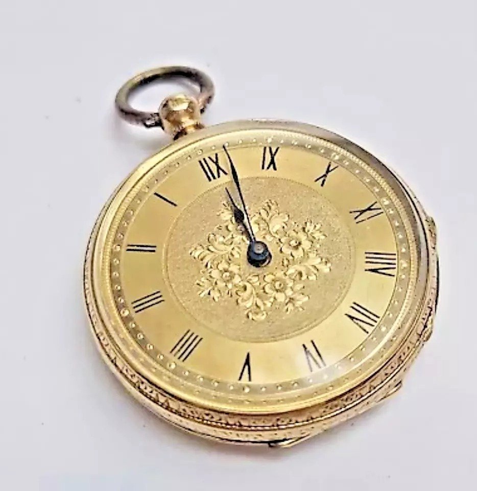 A Stauffer Cx. De Fond Antique 18ct Gold Pocket Watch, Key Wind-photo-1