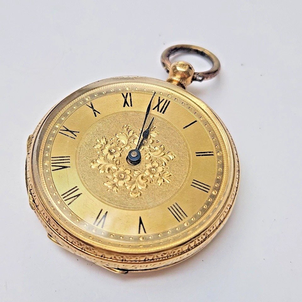 A Stauffer Cx. De Fond Antique 18ct Gold Pocket Watch, Key Wind-photo-8