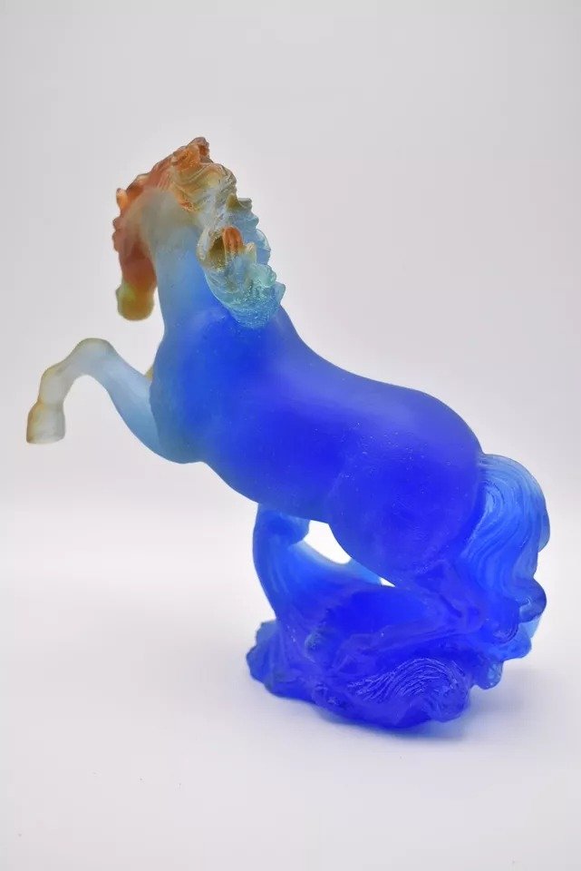 Daum France "rearing Horse", Collection "marly".-photo-3