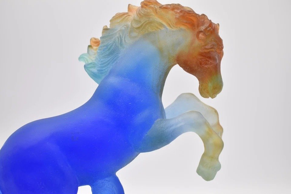 Daum France "rearing Horse", Collection "marly".-photo-7