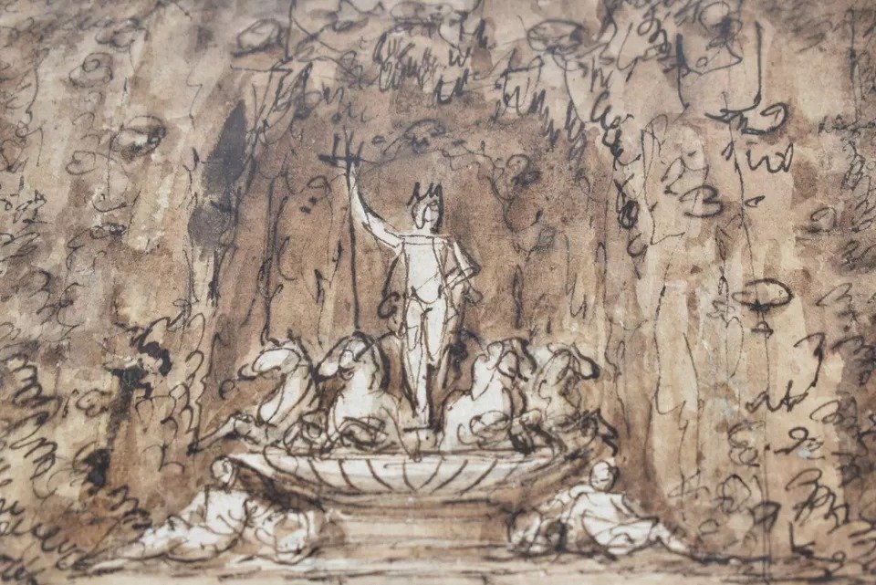 Guiseppe Bossi Jupiter's Grotto Pen And Wash 14 X 20 Cm-photo-6