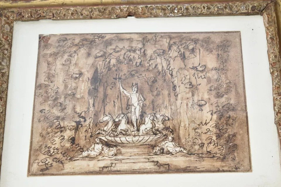Guiseppe Bossi Jupiter's Grotto Pen And Wash 14 X 20 Cm-photo-7