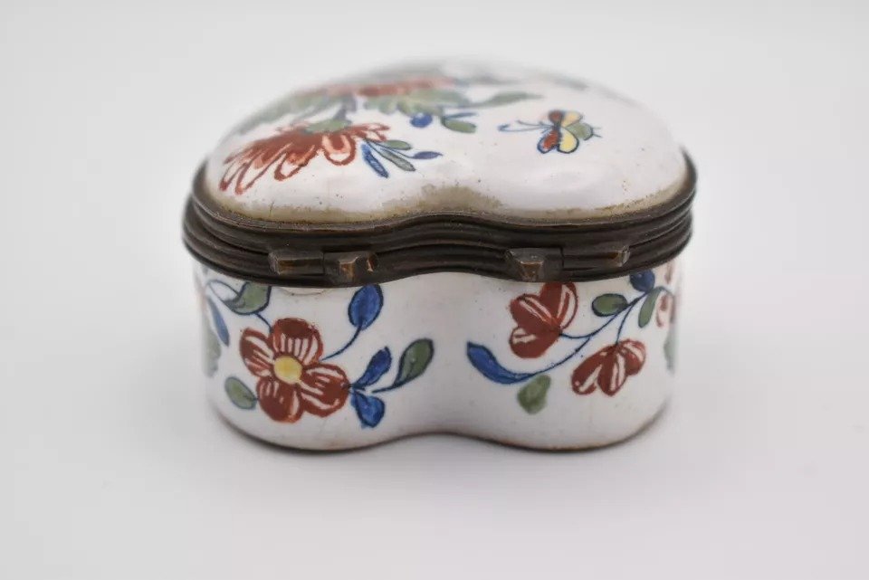 Céramique Ancienne En Forme De Cœur, émaillée, De Dorotheenthal, Allemagne, 1710 - 1800.-photo-6