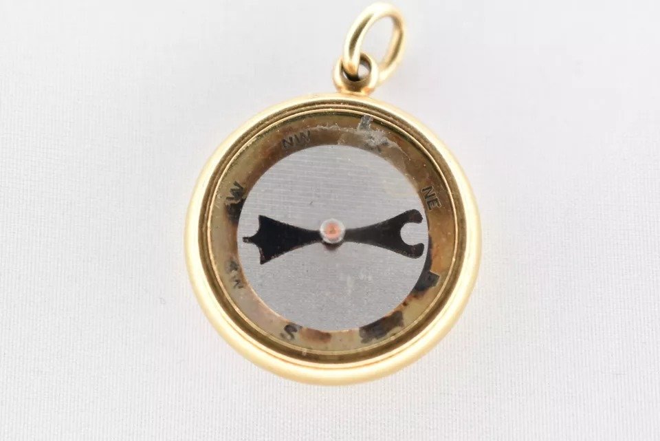 Antique Victorian 18ct Gold Compass Pendant-photo-5