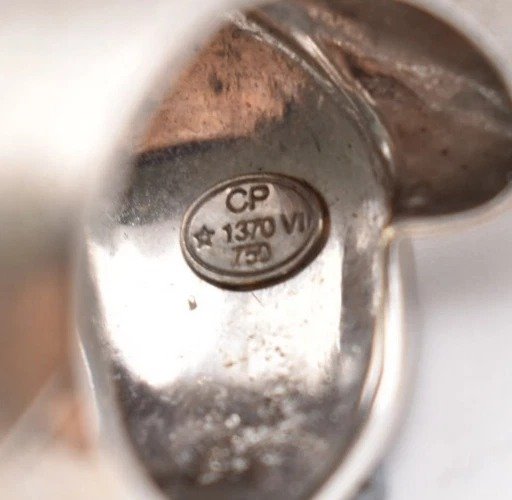 A Mid Century Italian 18ct White Gold Brushed & Polished Ring Ca 1960's. 12gr-photo-3