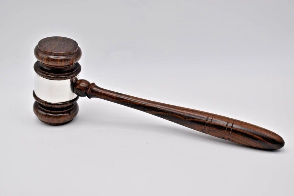 Circa 1960's Sterling Silver Tiffany & Co Wooden Presentation Judge's Gavel-photo-4