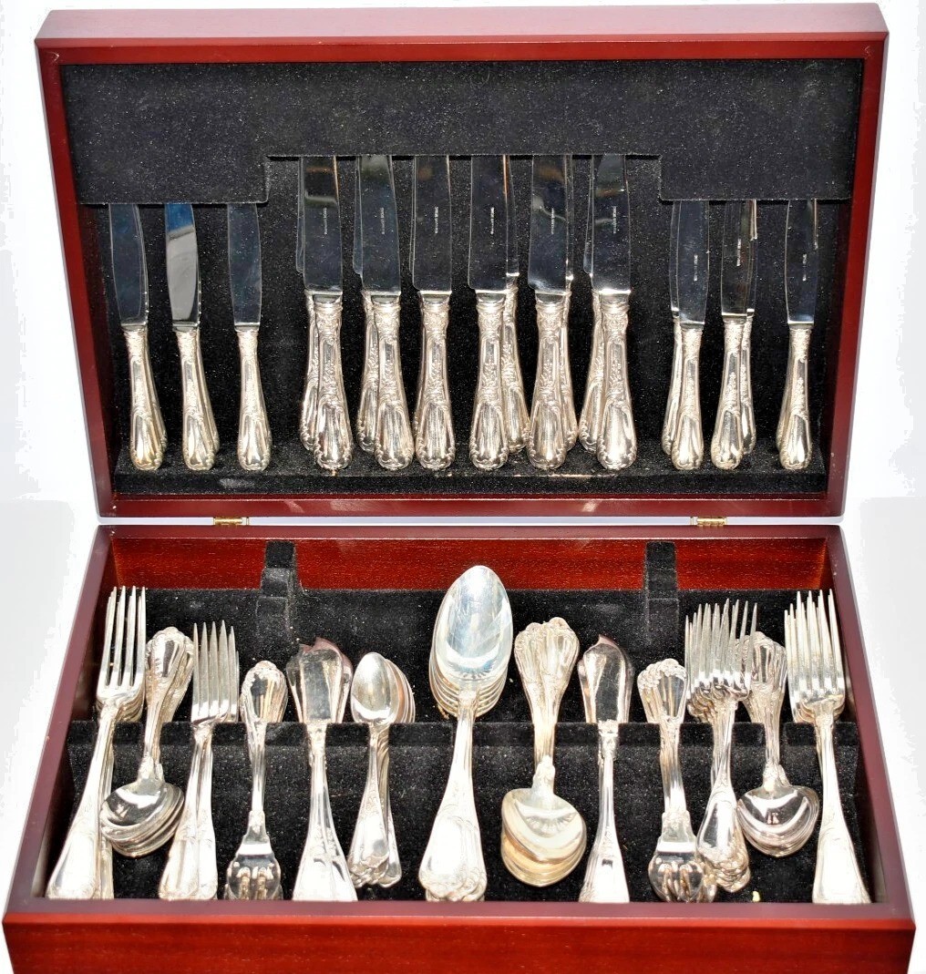 Antique Souche-lapparra French 925 Sterling Silver 72 Piece Cutlery Set Cased
