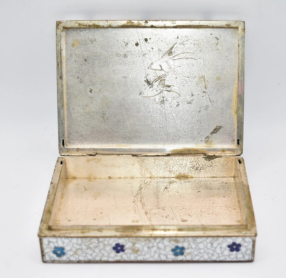 Boîte à Bijoux/bibelots En émail Cloisonné "shippo" Au Design Floral Japonais-photo-4