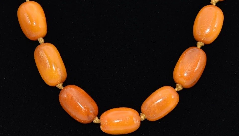 Collier En Ambre Butterscotch œuf Naturel Avec Boucles d'Oreilles 44,2g 27,5"-photo-3