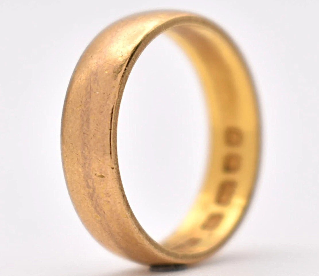 Vintage Heavy Hallmarked 1962 22ct Rose Gold Wedding Band Size: M 5.5g