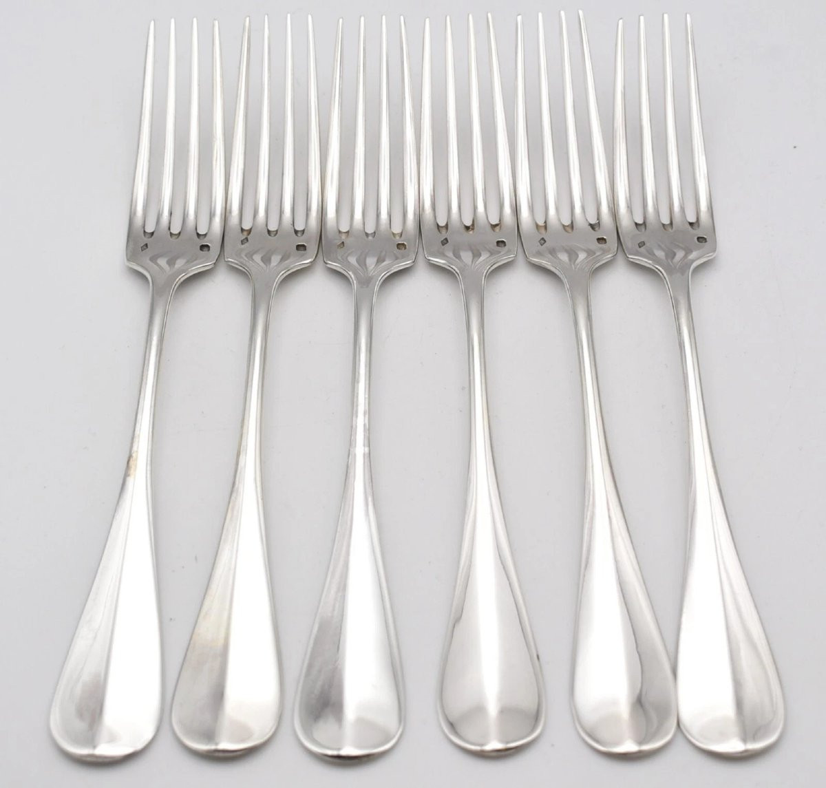 Ménagère ancienne en argent français du XIXe siècle – 6 cuillères et 6 fourchettes – 825 g-photo-2